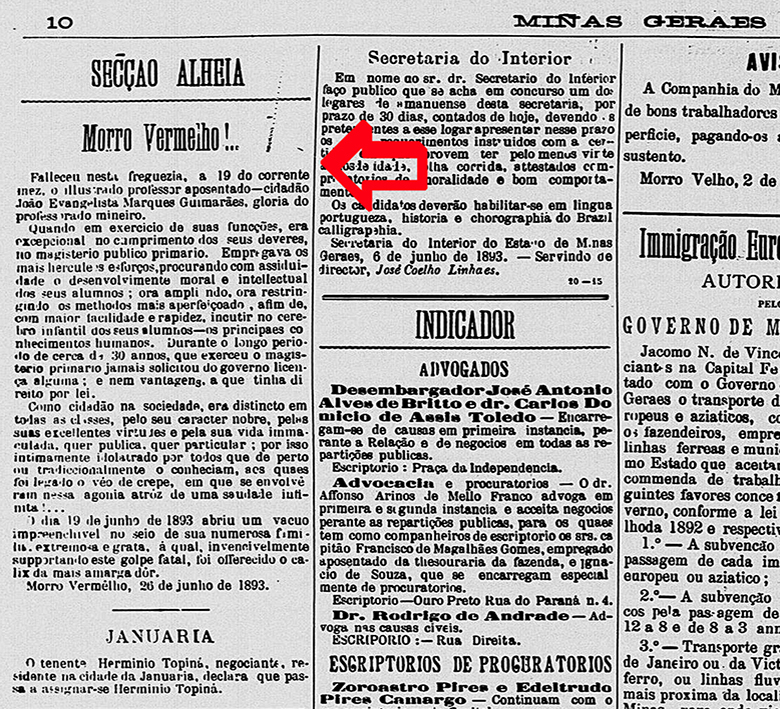Jornal Diário Oficial (20/06/1893)
