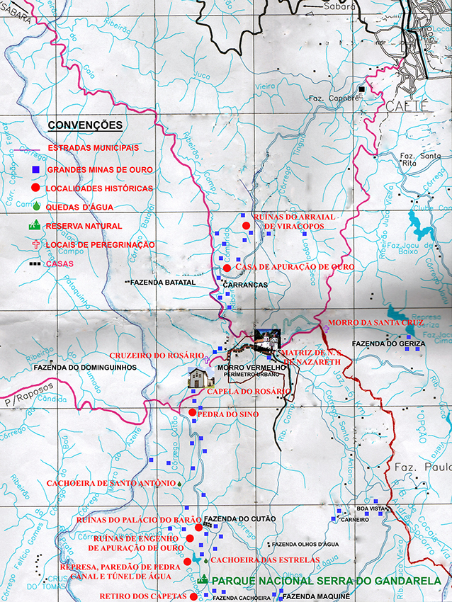 mapa de morro vermelho mg